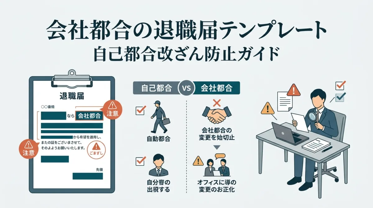 会社都合の退職届テンプレートと自己都合へ改ざんされない理由の書き方例