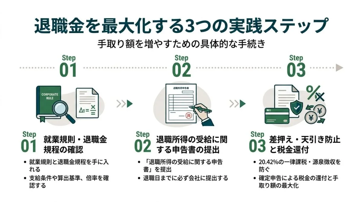 退職金を最大化する3つの実践ステップ