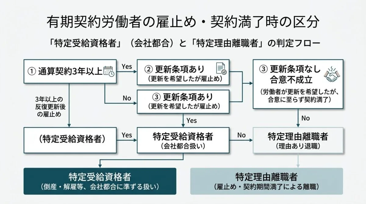 有期契約労働者の雇止め・契約満了時の区分判定フロー