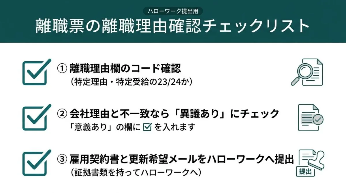 離職票の離職理由確認チェックリスト